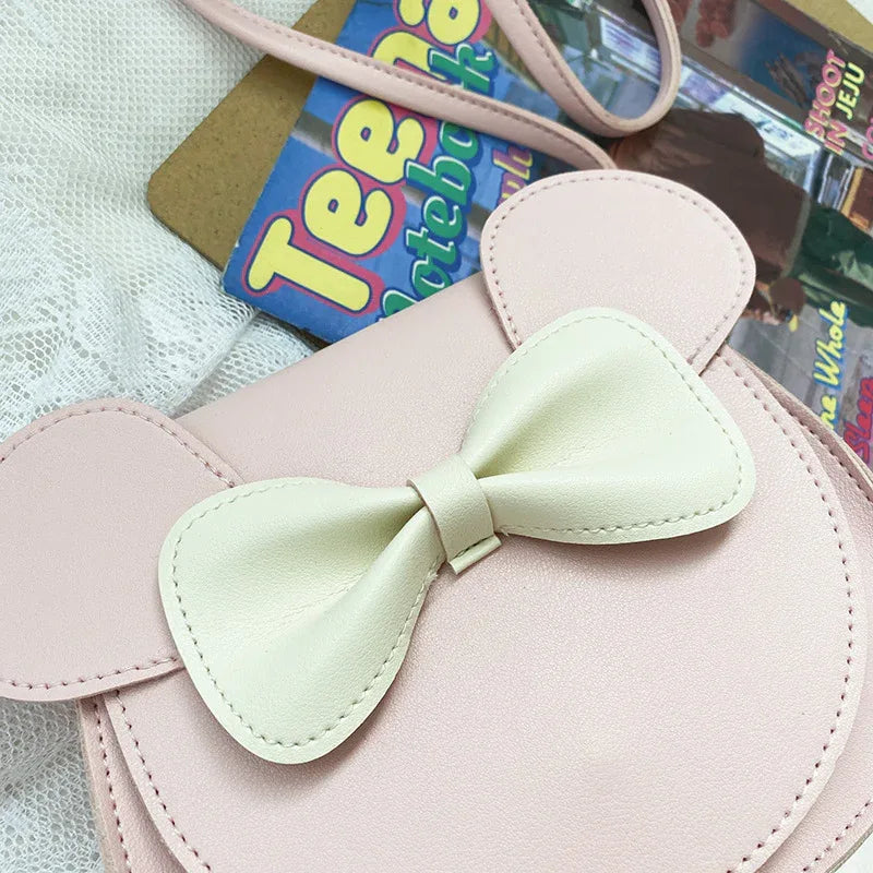 Adorable Bow Bear Crossbody Bag for Kids - Pink Shoulder Bag 18*17*8cm - Mekamart Australia