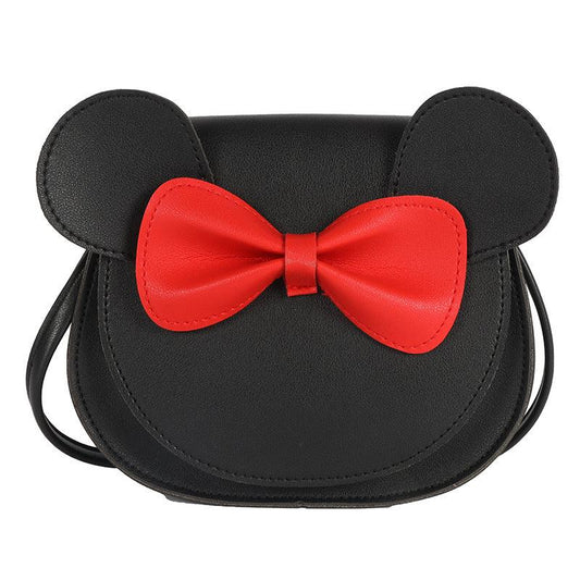 Adorable Bow Bear Crossbody Bag for Kids - Black Shoulder Bag 18*17*8cm - Mekamart Australia