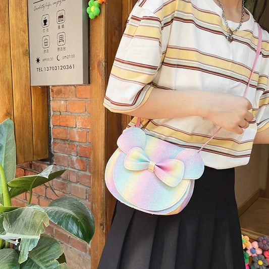 Adorable Bow Bear Crossbody Bag for Kids - rainbow-colored Shoulder Bag 18*17*8cm - Mekamart Australia