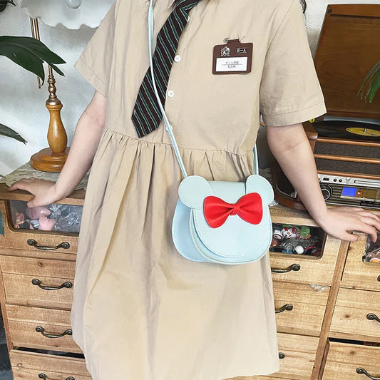 Adorable Bow Bear Crossbody Bag for Kids - Blue Small Shoulder Bag 13*13*5cm - Mekamart Australia
