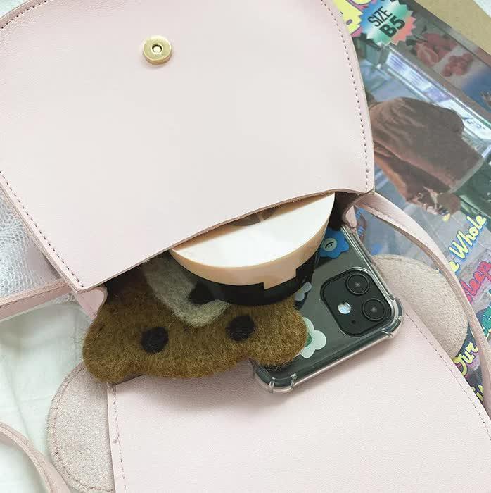 Adorable Bow Bear Crossbody Bag for Kids - Black Small Shoulder Bag 13*13*5cm - Mekamart Australia