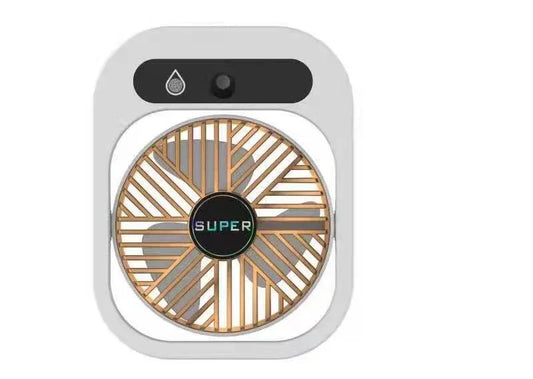 White color USB 2-in-1 Misting Fan & Humidifier Portable Cooling and Humidifying Solution - Mekamart Australia