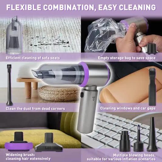 Gray ST-6653Plus Cordless Handheld Vacuum Cleaner - 16000PA Suction, 2000mAh Battery, Type-C Rechargeable - Mekamart Australia