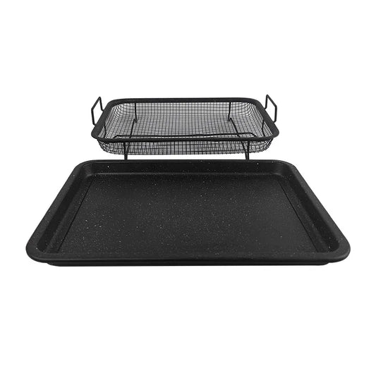 BBQ Square Non-Stick Stainless Steel Grill Basket - Copper Color, Small Size (30*22*5.5 cm), Ideal for Grilling Meat and Vegetables - Mekamart Australia
