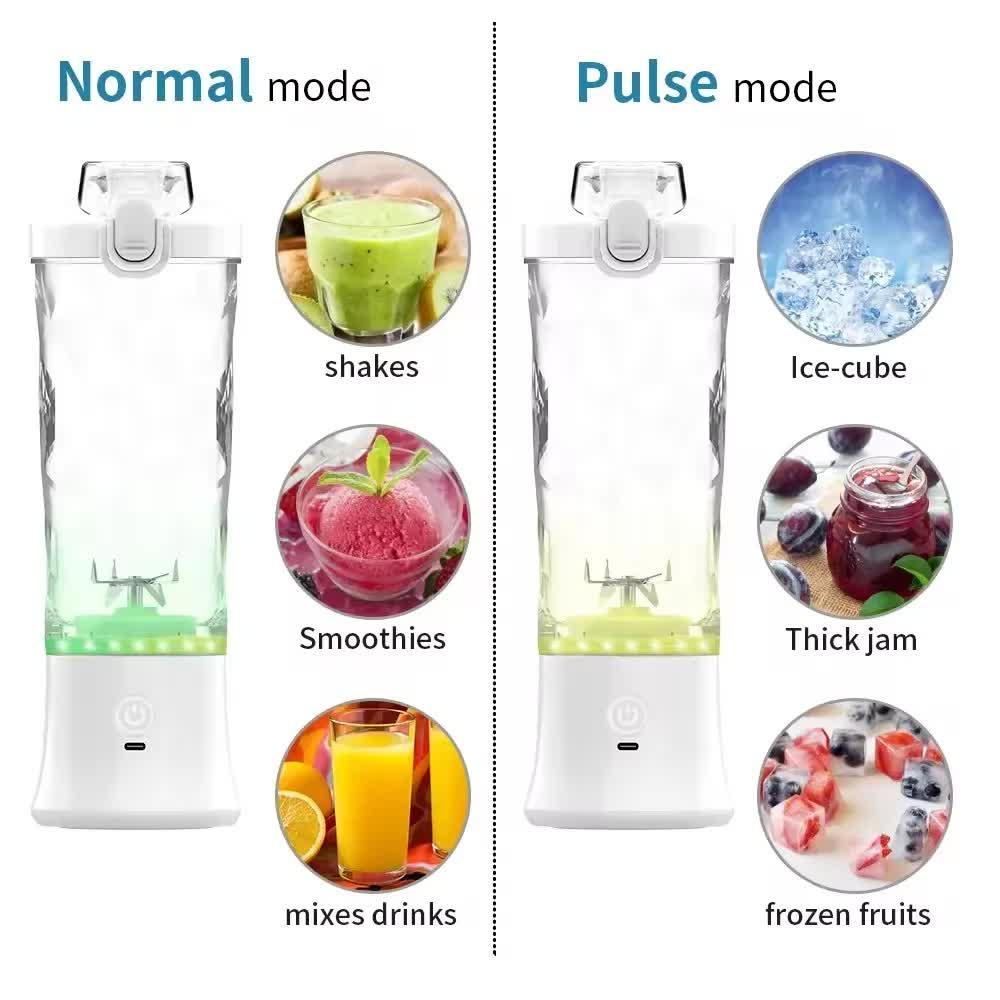 White 600ml Large Capacity Juicer Cup - Rechargeable Portable Multifunctional Ice Crushing & Fruit Blender - Mekamart Australia