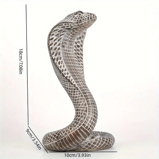 Black Decorative Resin Cobra Statue - Unique Animal Figurine for Home Decor & Creative Gifts - Mekamart Australia