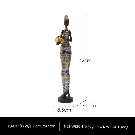 Exotic African Woman Figurine – Elegant Resin Sculptures for Home Decor - Mekamart Australia