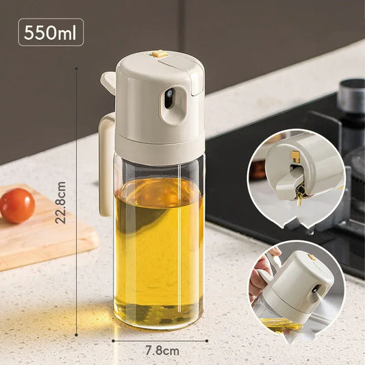 550ml Oil Sprayer and Pourer Bottle - Dual Function for Cooking - Mekamart Australia