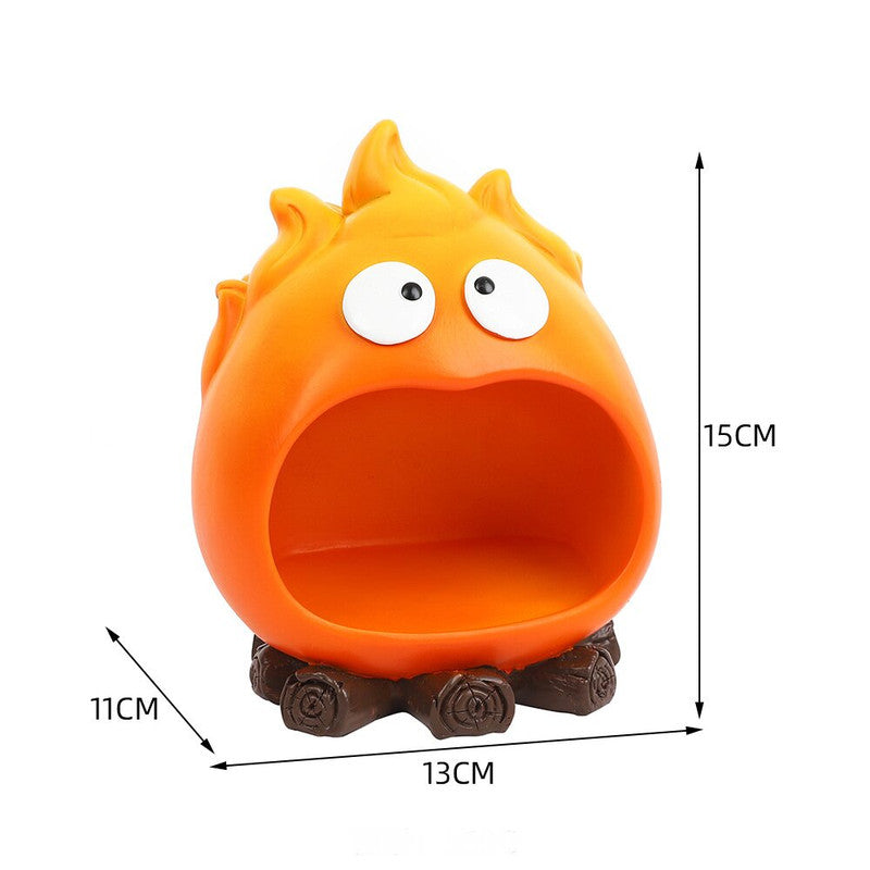 Creative Cartoon Flame Key Holder Tray - Fun and Decorative Storage for Entryway or Living Room