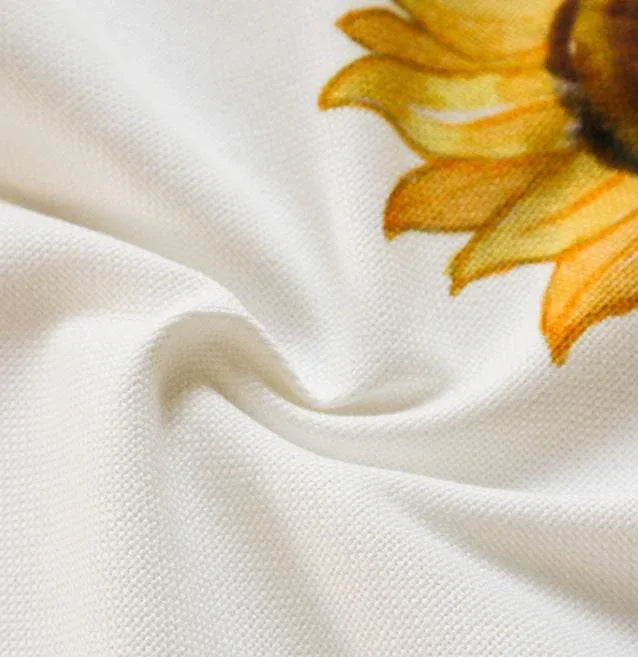 Yellow Flower Elegant Green Botanical Table Runner with Tassels - 30x180cm - Mekamart Australia