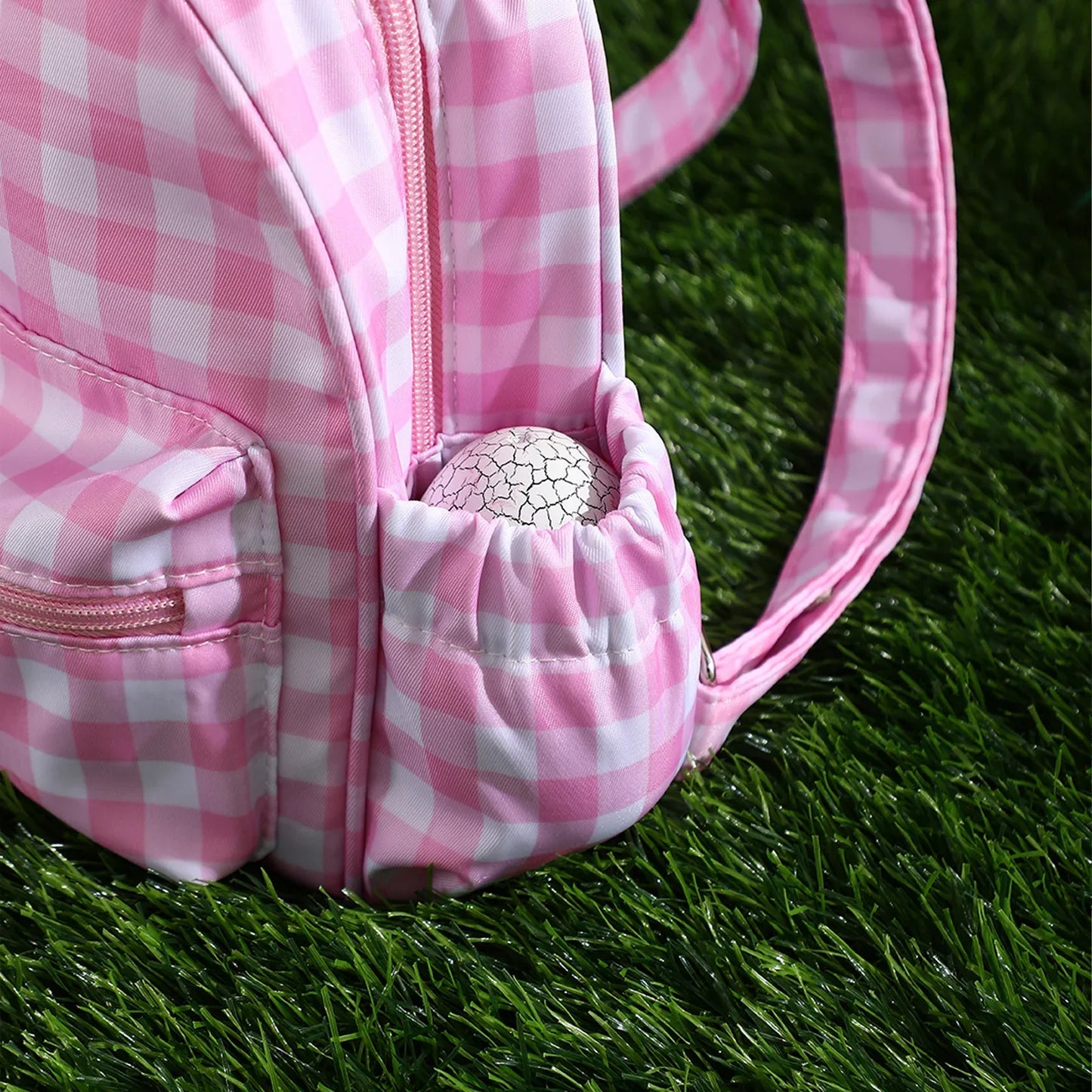 Pink Kids Bunny Ear Gingham Backpack - Cute Mini Bag for Girls - Mekamart Australia