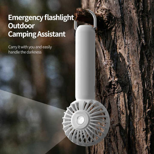 Blue Mini Handheld Rechargeable Fan - Portable USB-Powered Cooling with Keyring - Mekamart Australia