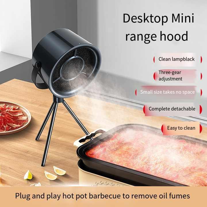 Grey Portable Retro-Style Desktop Air Purifier with Tripod Stand - Mekamart Australia