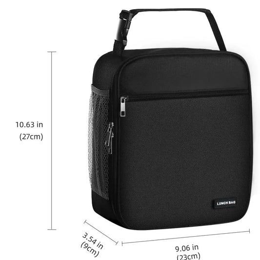 Black and White Spots Set of 2 Handheld Insulated Lunch Bags for Food Storage - Mekamart Australia