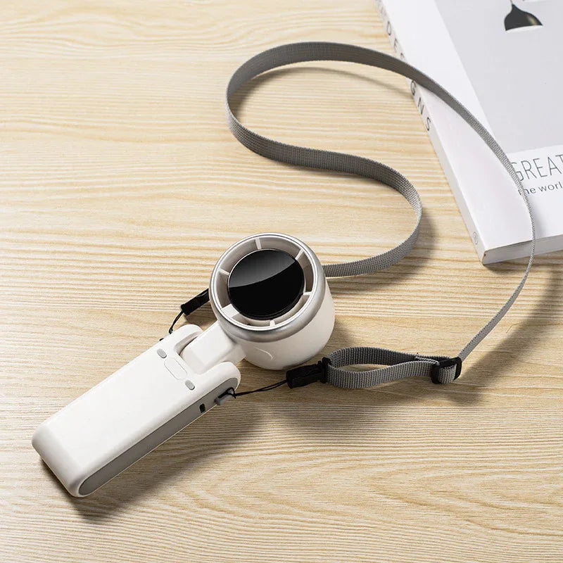 Black Portable Handheld Mini Fan - USB Rechargeable Desktop Fan for Outdoor and Indoor Use - Mekamart Australia