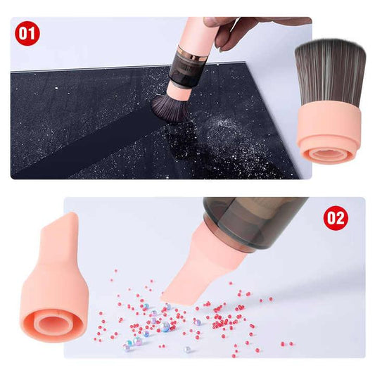 Pink Mini Portable Wireless Dust Vacuum Cleaner, Powerful and Long-Lasting Handheld Vacuum for Makeup Tables, Powder, and Dust - Mekamart Australia