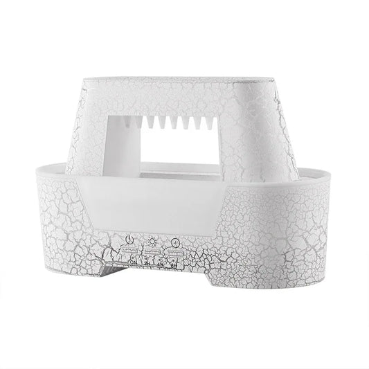 White 300ml Ultrasonic Aroma Diffuser with Cracked Light Design - Cool Mist Humidifier for Home and Office - Mekamart Australia