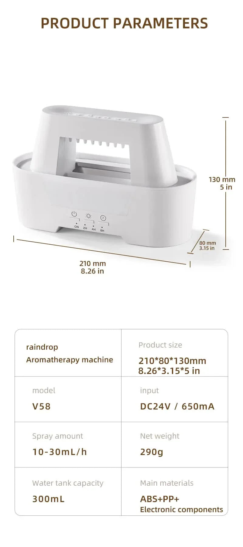 Black 300ml Ultrasonic Aroma Diffuser with Cracked Light Design - Cool Mist Humidifier for Home and Office