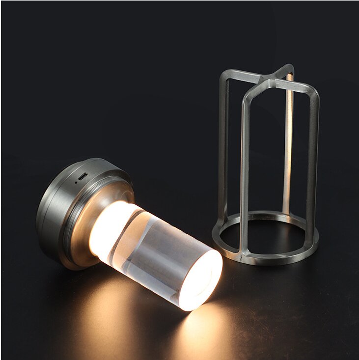 Black Rechargeable Table Lamp - Touch Dimming 3-Color LED Light for Bedroom and Office