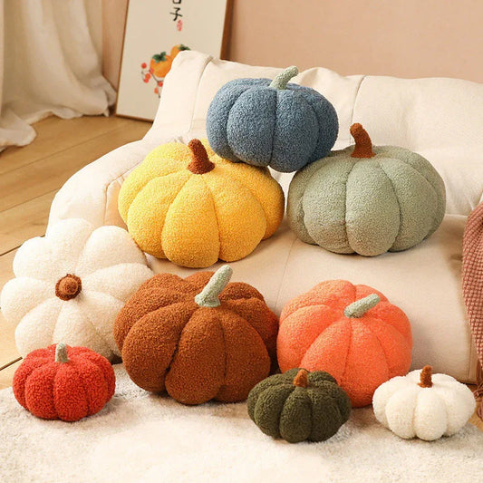 Yellow 2-PCS 30cm Creative Plush Pumpkin Pillow for Sofa, Window Seat & Living Room Decoration - Mekamart Australia