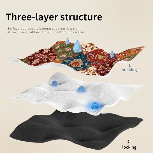 Non-Slip Diatomaceous Earth Bath Mat - Quick-Dry, Durable Toilet Rug 40x60cm - Mekamart Australia