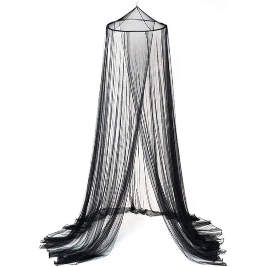 Black Hanging Princess Bed Canopy Mosquito Net - Dome Bedding for Dorm Rooms & Bedrooms (Fits 1.8m-2m Beds) - Mekamart Australia