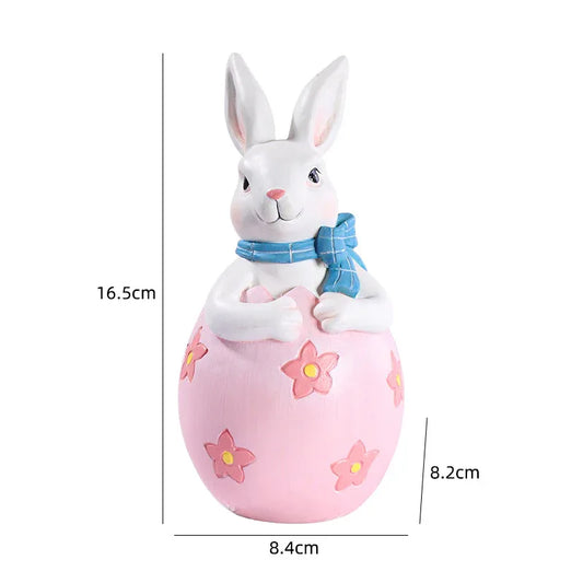 Pink Easter Rabbit Egg Resin Decoration - Charming Festive Gift for Kids' Rooms and Holidays - Mekamart Australia