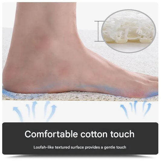 Teal Flying Bird Pattern PVC Non-Slip Bath Mat 50x80cm - Shower Drain Hole Design, Soft & Quick-Dry Bathroom Rug - Mekamart Australia