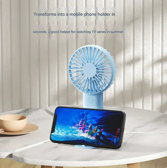 2 PCS Blue Portable USB Fan - 3 Speed Settings - Perfect for Office, Desk & Travel
