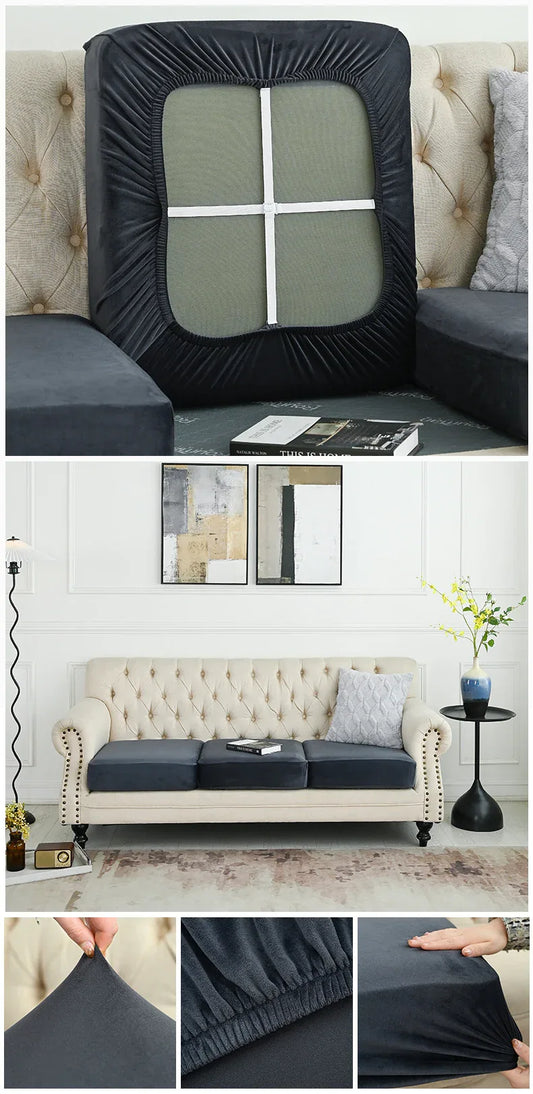 2 Pcs Dark Grey Elegant Polyester Sofa Cover - Full Protection Against Cat Scratches & Wear - Mekamart Australia