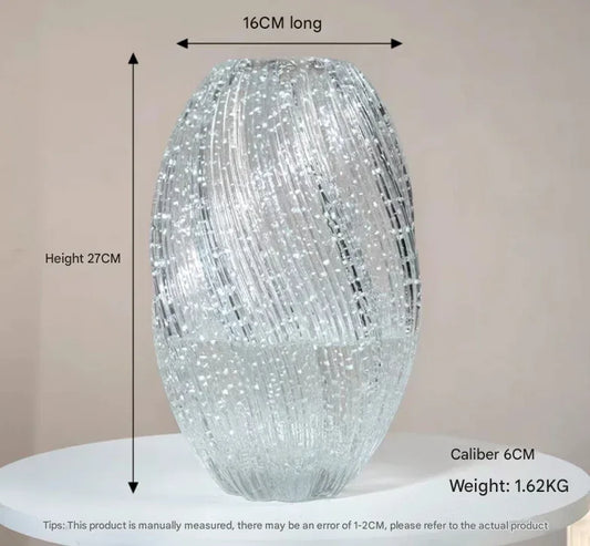 Maltose Vase Luminous INS-Style Glass Vase Modern Minimalist Hydroponic Flower Holder Creative Desktop Decorative Floral Arrangement - Mekamart Australia