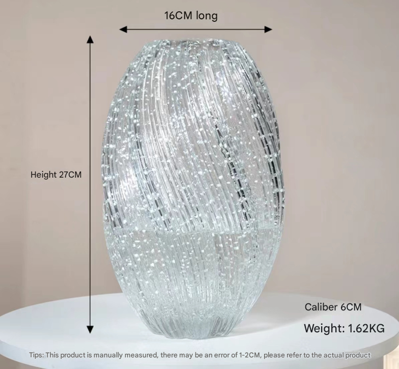 Maltose Vase Luminous INS-Style Glass Vase Modern Minimalist Hydroponic Flower Holder Creative Desktop Decorative Floral Arrangement