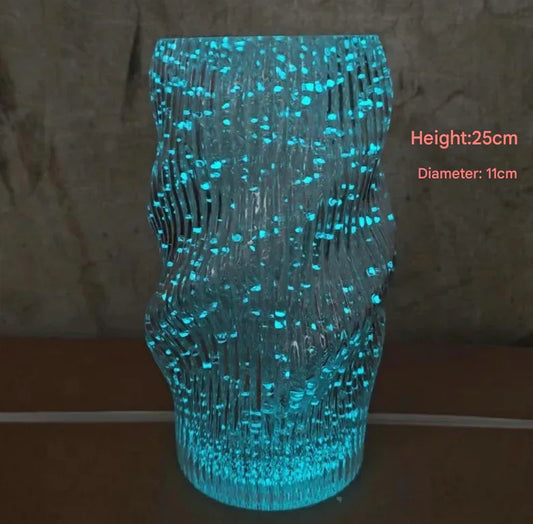 Twisted Vase Luminous INS-Style Glass Vase Modern Minimalist Hydroponic Flower Holder Creative Desktop Decorative Floral Arrangement - Mekamart Australia