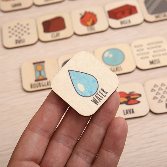 Multicolor Wooden Mineral & Gemstone Educational Puzzle - Colorful Geology Toy for Kids - Mekamart Australia