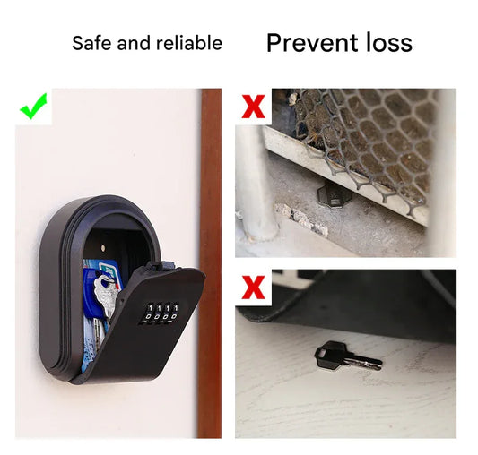 Blue 3PCS Wall Mount Plastic Combination Key Lock Box - Secure Key Safe Storage Box - Mekamart Australia