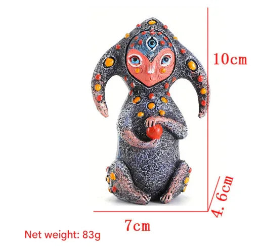 3PCS Two Eyes Fantasy Three-Eyed Alien Figurine Set - 3 Piece Resin Sculptures for Home & Garden Decor - Mekamart Australia