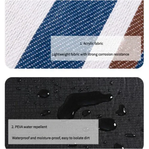 Waterproof Foldable Picnic Blanket with Handle - 2x2m Mocha Blue - Mekamart Australia