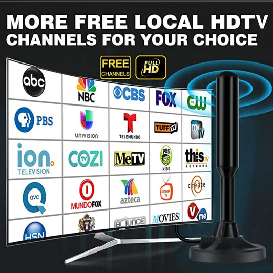 HD 4K Digital TV Antenna - 22dB High Gain, Long Range Reception with 5m Cable & IEC Connector