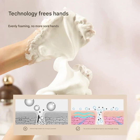 Electric Foaming Cleanser Maker - Rechargeable, Dense Foam for Deep Cleansing(Walnut + Silver) - Mekamart Australia