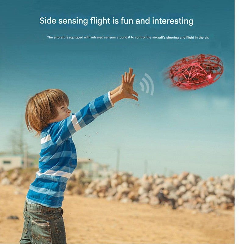 Hand-Controlled UFO Mini Drone with LED Lights & Obstacle Avoidance(blue)