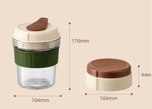 2-in-1 Ice Cube Maker Tumbler - Portable Cup with Integrated Silicone Ice Tray & Lid (1 cup + 3 ice tray) - Mekamart Australia