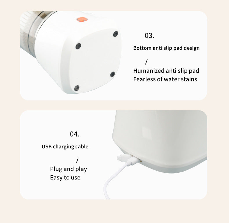 Gray Electric Citrus Juicer Press - Portable, Large Caliber, One-Click Operation(7.4v1600mAh battery)