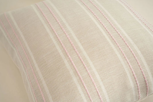 Textured Vertical Striped Pillowcases - Scandinavian Home Decor Accents (Pink Stripes Pair - 45x45cm)