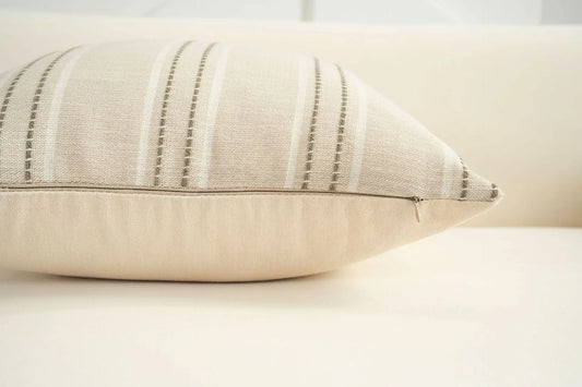 Textured Vertical Striped Pillowcases - Scandinavian Home Decor Accents (Green Stripes Pair - 45x45cm) - Mekamart Australia