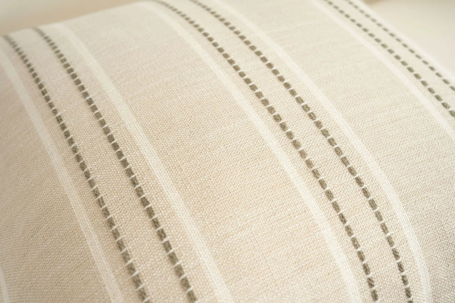 Textured Vertical Striped Pillowcases - Scandinavian Home Decor Accents (Green Stripes Pair - 45x45cm)