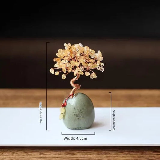 Black Vintage Crystal Money Tree Figurine for Home Decoration - Mekamart Australia