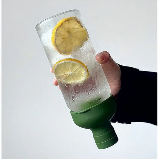 Style Cold Brew Bottle - 450ml Glass, Leak-Resistant Silicone Top Green Silicone Lid - Mekamart Australia