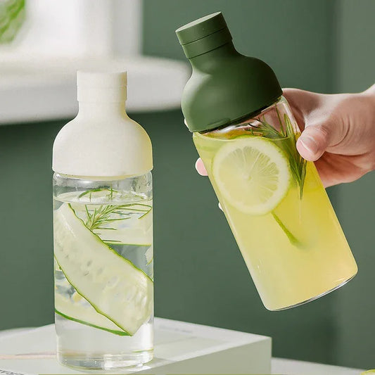 Style Cold Brew Bottle - 450ml Glass, Leak-Resistant Silicone Top White Silicone Lid - Mekamart Australia