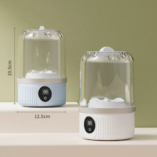 White Portable Mini Washing Machine - Rechargeable USB-C Electric Washer for Travel, Delicates & Socks - Mekamart Australia