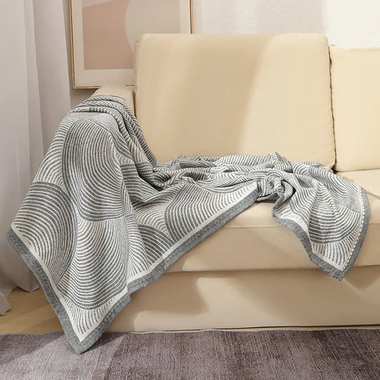 Grey Luxurious Paisley Jacquard Throw Blanket - Soft Wool Blend with Tassels, 120x150cm, Lightweight Sofa & Nap Blanket - Mekamart Australia